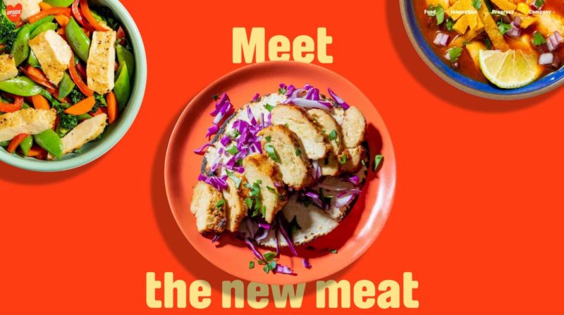 Upside foods main page of website