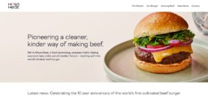Mosa meat website main page