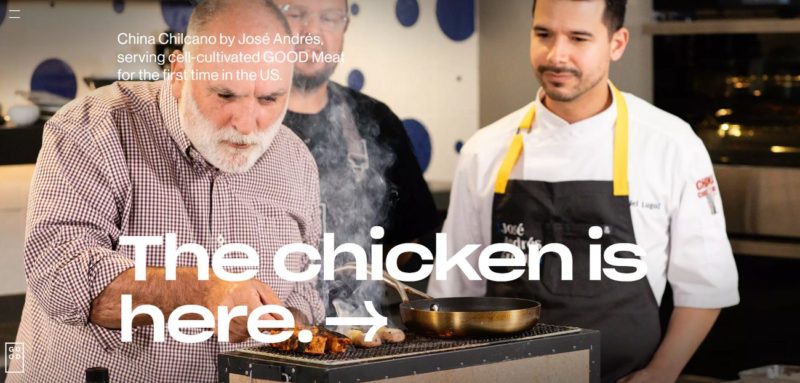 GOOD meat main page website, first in lab meat approval