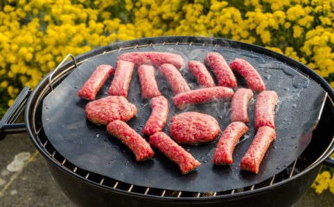 Cooking Kebabs On A CharcoalGrill, Food In Nature