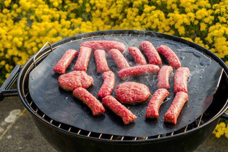 Cooking Kebabs On A CharcoalGrill, Food In Nature