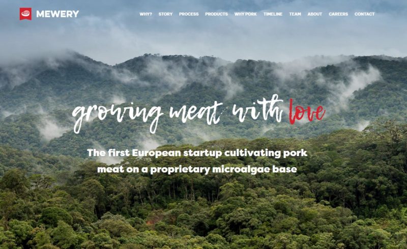 mewery main page website, lab-grown meat company from Czech Republic