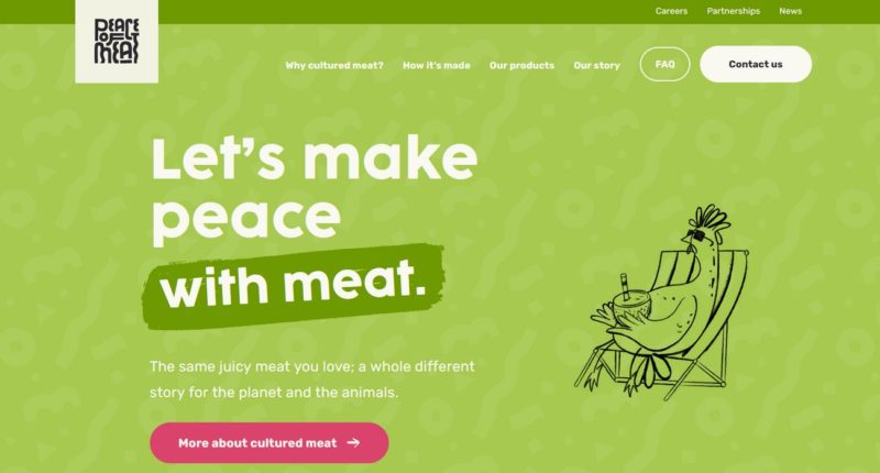 peace of meat website main page, company from Holland